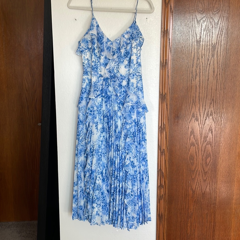 Blue Floral ML Monique Lhuillier Dress